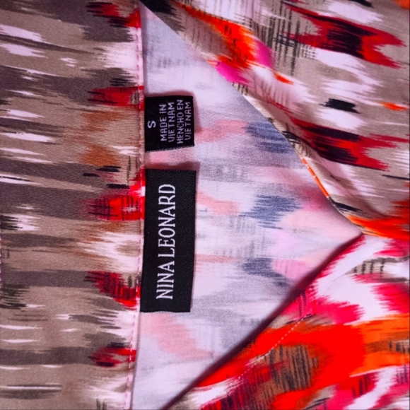 Nina Leonard Orange Multicolor Beaded Summer Dress (Size Small) (NWT!) - Picture 9 of 9